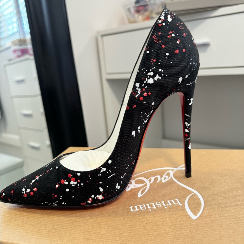 Christian Louboutin black and red heels